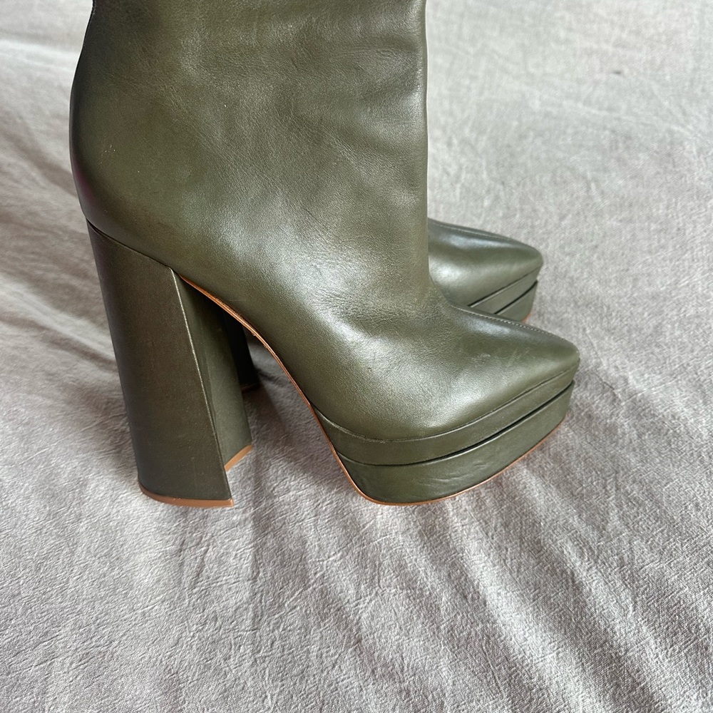SCHUTZ Olive Green Heeled Boots - Picture 3 of 8